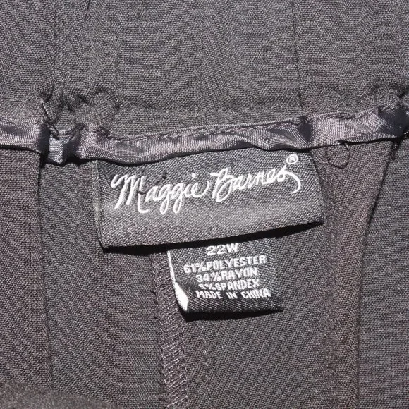 Maggie Barnes Plus Size 22W Black Dress Pants Cuffed Leg Hems - Picture 4 of 6